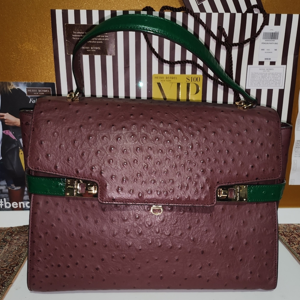 Henri Bendel Ostrich Uptown Satchel
